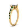Load image into Gallery viewer, princess-cut-swirl-engraved-channel-accent-diamond-engagement-ring-with-emerald-in-FD122866PRRGEMGR-NL-YG