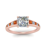 Load image into Gallery viewer, princess-cut-swirl-engraved-channel-accent-diamond-engagement-ring-with-orange-sapphire-in-FD122866PRRGSAOR-NL-RG
