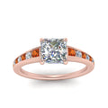 Thumbnail 11 - princess-cut-swirl-engraved-channel-accent-diamond-engagement-ring-with-orange-sapphire-in-FD122866PRRGSAOR-NL-RG