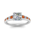 Thumbnail 38 - princess-cut-swirl-engraved-channel-accent-diamond-engagement-ring-with-orange-sapphire-in-FD122866PRRGSAOR-NL-WG