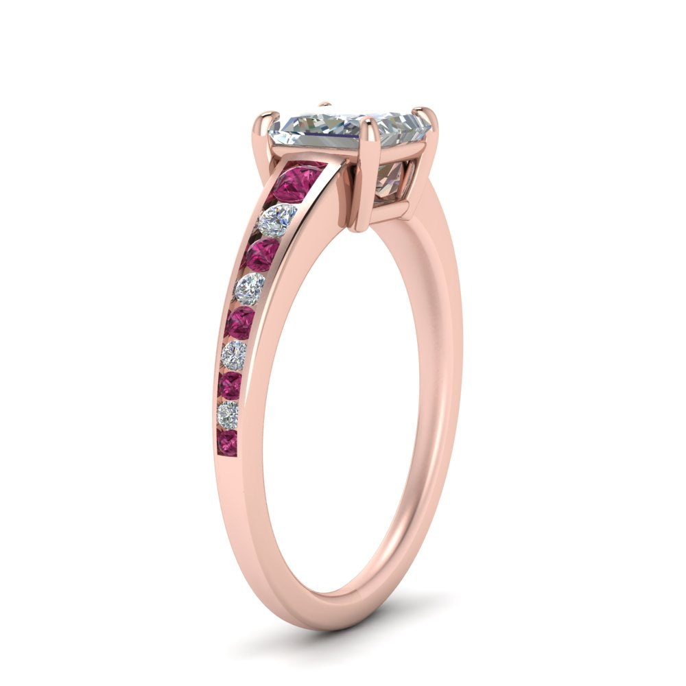 princess-cut-swirl-engraved-channel-accent-diamond-engagement-ring-with-pink-sapphire-in-FD122866PRRGSADRPI-NL-RG