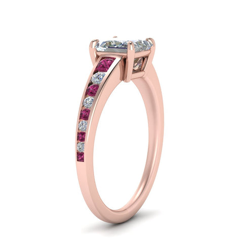 princess-cut-swirl-engraved-channel-accent-diamond-engagement-ring-with-pink-sapphire-in-FD122866PRRGSADRPI-NL-RG
