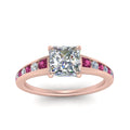 Thumbnail 8 - princess-cut-swirl-engraved-channel-accent-diamond-engagement-ring-with-pink-sapphire-in-FD122866PRRGSADRPI-NL-RG