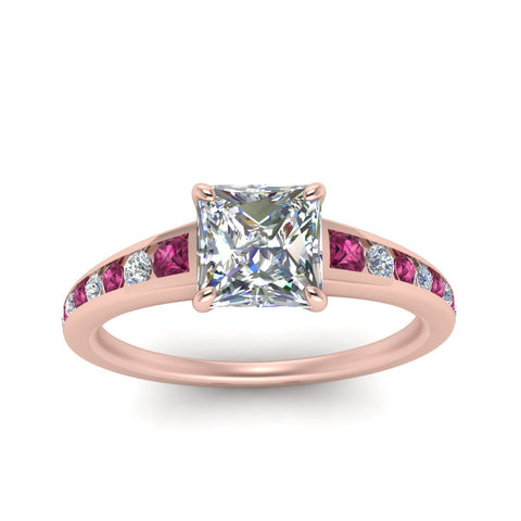 princess-cut-swirl-engraved-channel-accent-diamond-engagement-ring-with-pink-sapphire-in-FD122866PRRGSADRPI-NL-RG