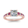 Load image into Gallery viewer, princess-cut-swirl-engraved-channel-accent-diamond-engagement-ring-with-pink-sapphire-in-FD122866PRRGSADRPI-NL-RG