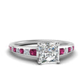 Thumbnail 34 - princess-cut-swirl-engraved-channel-accent-diamond-engagement-ring-with-pink-sapphire-in-FD122866PRRGSADRPI-NL-WG