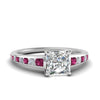 Load image into Gallery viewer, princess-cut-swirl-engraved-channel-accent-diamond-engagement-ring-with-pink-sapphire-in-FD122866PRRGSADRPI-NL-WG