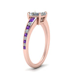 Load image into Gallery viewer, princess-cut-swirl-engraved-channel-accent-diamond-engagement-ring-with-purple-topaz-in-FD122866PRRGVITO-NL-RG
