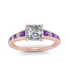 Load image into Gallery viewer, princess-cut-swirl-engraved-channel-accent-diamond-engagement-ring-with-purple-topaz-in-FD122866PRRGVITO-NL-RG