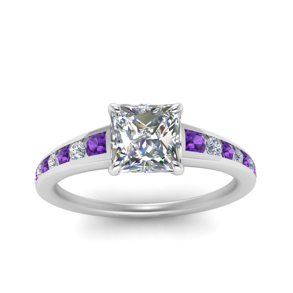 princess-cut-swirl-engraved-channel-accent-diamond-engagement-ring-with-purple-topaz-in-FD122866PRRGVITO-NL-WG