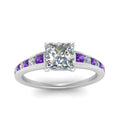 Thumbnail 50 - princess-cut-swirl-engraved-channel-accent-diamond-engagement-ring-with-purple-topaz-in-FD122866PRRGVITO-NL-WG