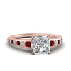 Load image into Gallery viewer, princess-cut-swirl-engraved-channel-accent-diamond-engagement-ring-with-ruby-in-FD122866PRRGRUDR-NL-RG