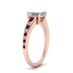 Load image into Gallery viewer, princess-cut-swirl-engraved-channel-accent-diamond-engagement-ring-with-ruby-in-FD122866PRRGRUDR-NL-RG
