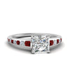 Load image into Gallery viewer, princess-cut-swirl-engraved-channel-accent-diamond-engagement-ring-with-ruby-in-FD122866PRRGRUDR-NL-WG