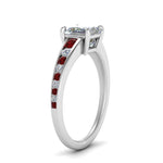 Load image into Gallery viewer, princess-cut-swirl-engraved-channel-accent-diamond-engagement-ring-with-ruby-in-FD122866PRRGRUDR-NL-WG

