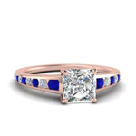 Load image into Gallery viewer, princess-cut-swirl-engraved-channel-accent-diamond-engagement-ring-with-sapphire-in-FD122866PRRGSABL-NL-RG
