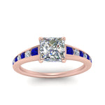 Load image into Gallery viewer, princess-cut-swirl-engraved-channel-accent-diamond-engagement-ring-with-sapphire-in-FD122866PRRGSABL-NL-RG

