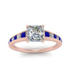 Load image into Gallery viewer, princess-cut-swirl-engraved-channel-accent-diamond-engagement-ring-with-sapphire-in-FD122866PRRGSABL-NL-RG