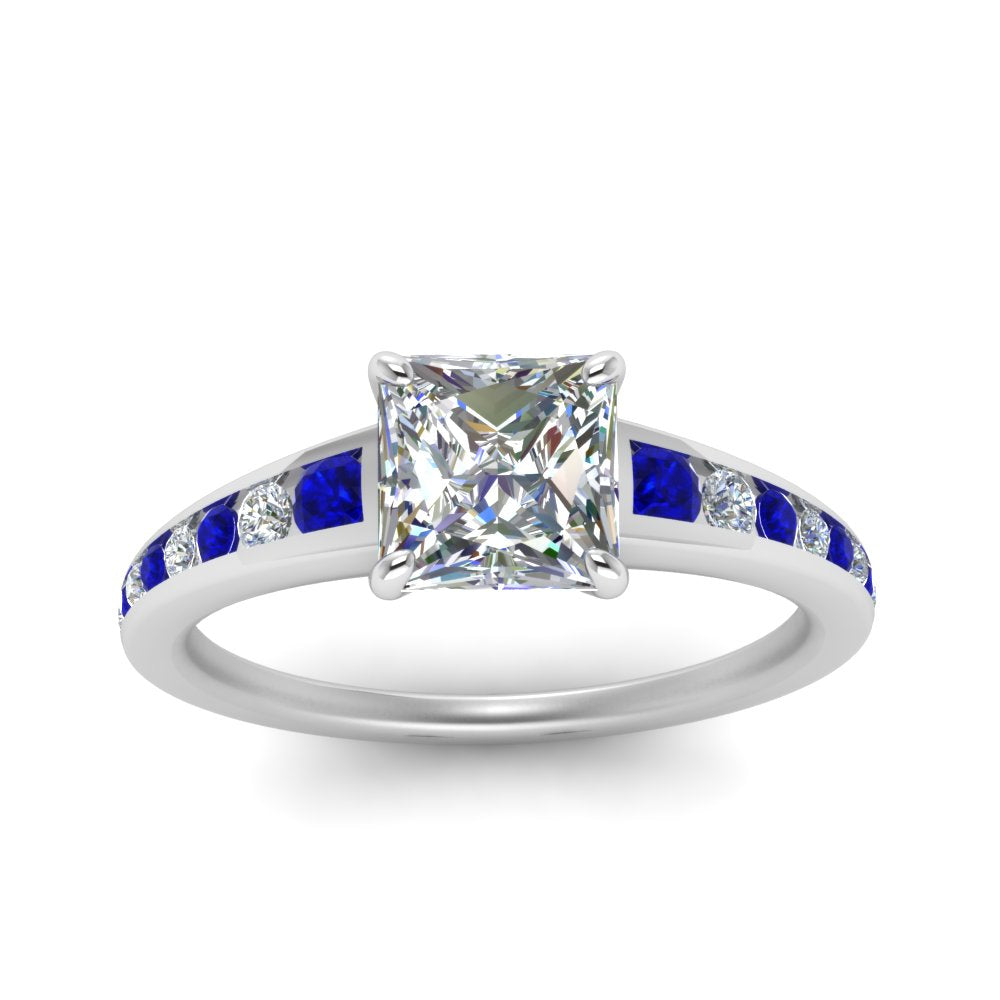 princess-cut-swirl-engraved-channel-accent-diamond-engagement-ring-with-sapphire-in-FD122866PRRGSABL-NL-WG