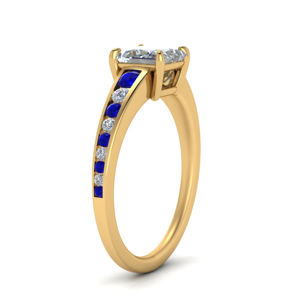princess-cut-swirl-engraved-channel-accent-diamond-engagement-ring-with-sapphire-in-FD122866PRRGSABL-NL-YG