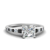 Load image into Gallery viewer, princess-cut-swirl-engraved-channel-accent-engagement-ring-with-black-diamond-in-FD122866PRRGBLACK-NL-WG