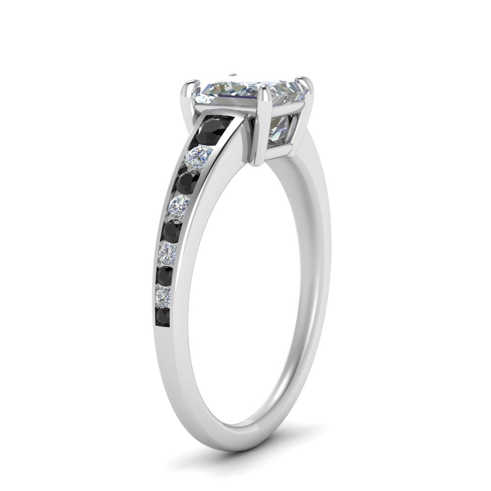 princess-cut-swirl-engraved-channel-accent-engagement-ring-with-black-diamond-in-FD122866PRRGBLACK-NL-WG