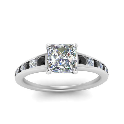 princess-cut-swirl-engraved-channel-accent-engagement-ring-with-black-diamond-in-FD122866PRRGBLACK-NL-WG