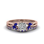 Load image into Gallery viewer, princess-cut-twisted-diamond-bridal-set-with-blue-sapphire-in-14K-rose-gold-FD8300PRGSABL-NL-RG.jpg
