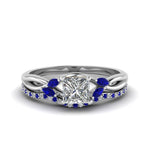 Load image into Gallery viewer, princess-cut-twisted-diamond-bridal-set-with-blue-sapphire-in-14K-white-gold-FD8300PRGSABL-NL-WG.jpg
