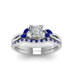 Load image into Gallery viewer, princess-cut-twisted-diamond-bridal-set-with-blue-sapphire-in-14K-white-gold-FD8300PRGSABL-NL-WG.jpg
