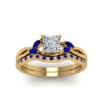 Load image into Gallery viewer, princess-cut-twisted-diamond-bridal-set-with-blue-sapphire-in-14K-yellow-gold-FD8300PRGSABL-NL-YG.jpg
