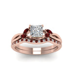 Load image into Gallery viewer, princess-cut-twisted-diamond-bridal-set-with-ruby-in-14K-rose-gold-FD8300PRGRUDR-NL-RG.jpg

