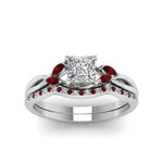 Load image into Gallery viewer, princess-cut-twisted-diamond-bridal-set-with-ruby-in-14K-white-gold-FD8300PRGRUDR-NL-WG.jpg
