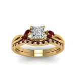 Load image into Gallery viewer, princess-cut-twisted-diamond-bridal-set-with-ruby-in-14K-yellow-gold-FD8300PRGRUDR-NL-YG.jpg
