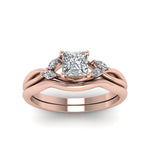 Load image into Gallery viewer, princess-cut-twisted-diamond-ring-with-matching-curved-band-in-14K-rose-gold-FD8300PR-NL-RG.jpg
