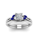 Load image into Gallery viewer, princess-cut-twisted-diamond-ring-with-matching-curved-band-with-blue-sapphire-in-14K-white-gold-FD8300PRGSABL-NL-WG.jpg

