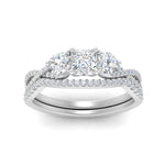 Load image into Gallery viewer, princess-cut-twisted-floral-prong-diamond-wedding-set-in-white-gold-FD10257PR-ANGLE5-NL-WG?v=1756360051
