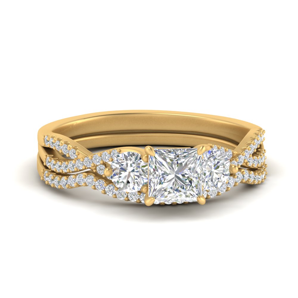 princess-cut-twisted-floral-prong-diamond-wedding-set-in-yellow-gold-FD10257PR-NL-YG?v=1756360051