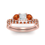 Load image into Gallery viewer, princess-cut-twisted-floral-prong-orange-sapphire-wedding-set-in-rose-gold-FD10257PRGSAOR-ANGLE5-NL-RG?v=1756360051
