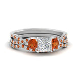 Load image into Gallery viewer, princess-cut-twisted-floral-prong-orange-sapphire-wedding-set-in-white-gold-FD10257PRGSAOR-NL-WG?v=1756360051
