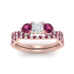 Load image into Gallery viewer, princess-cut-twisted-floral-prong-pink-sapphire-wedding-set-in-rose-gold-FD10257PRGSADRPI-ANGLE5-NL-RG_35e0ec0f-3918-4462-8643-9e97e8cbc2b3?v=1756360168
