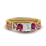 Load image into Gallery viewer, princess-cut-twisted-floral-prong-pink-sapphire-wedding-set-in-yellow-gold-FD10257PRGSADRPI-NL-YG_de08a3ef-4e93-4749-a950-dd85bbb50977?v=1756360168

