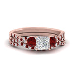 Load image into Gallery viewer, princess-cut-twisted-floral-prong-ruby-wedding-set-in-rose-gold-FD10257PRGRUDR-NL-RG_1d4b50a7-475d-4f66-9308-6f2f0366a1d3?v=1756360168
