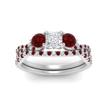 Load image into Gallery viewer, princess-cut-twisted-floral-prong-ruby-wedding-set-in-white-gold-FD10257PRGRUDR-ANGLE5-NL-WG?v=1756360051
