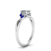 Load image into Gallery viewer, princess-cut-twisted-marquise-accents-diamond-ring-with-blue-sapphire-in-14K-white-gold-FD8300PRR