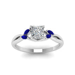 Load image into Gallery viewer, princess-cut-twisted-marquise-accents-diamond-ring-with-blue-sapphire-in-platinum-FD8300PRR
