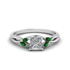 Load image into Gallery viewer, princess-cut-twisted-marquise-accents-diamond-ring-with-green-emerald-in-14K-white-gold-FD8300PRR