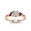 Load image into Gallery viewer, princess-cut-twisted-marquise-accents-diamond-ring-with-ruby-in-14K-rose-gold-FD8300PRR