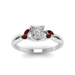 Load image into Gallery viewer, princess-cut-twisted-marquise-accents-diamond-ring-with-ruby-in-platinum-FD8300PRR