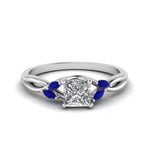 Load image into Gallery viewer, princess-cut-twisted-petal-diamond-engagement-ring-with-blue-sapphire-in-14K-white-gold-FD8300PRRGSABL-NL-WG.jpg
